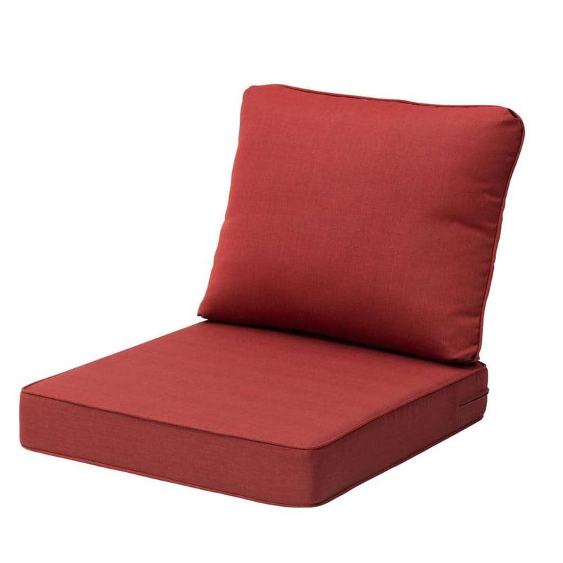 Pellebant - 24 in. X 25 in. Casual Outdoor Waterproof Removable Sofa Cushion in Red