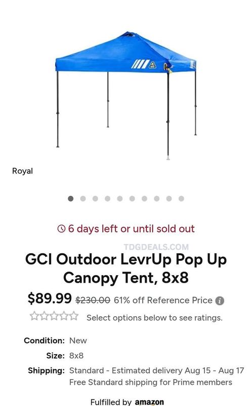🔥 61% OFF GCI OUTDOOR 8x8 POP-UP CANOPY 🔥