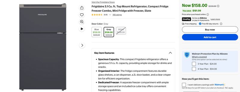 Frigidaire 3.1 Cu. ft. Top Mount Refrigerator