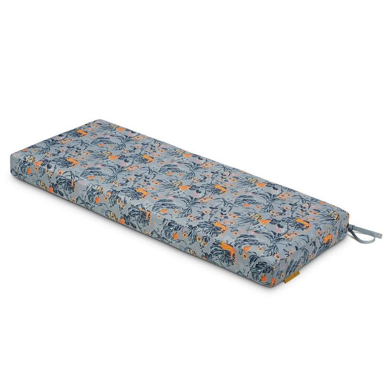Classic Accessories - Vera Bradley 42 in. L x 18 in. D x 3 in. Thick Bench Cushion in Rain Forest Toile Gray/Gold