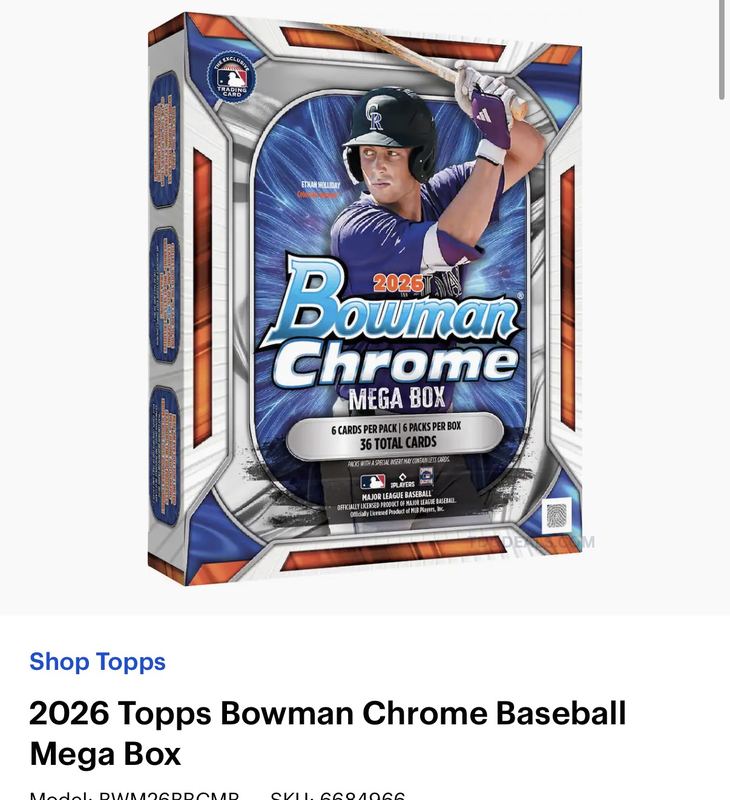 IN STOCK (YMMV) 2026 TOPPS Mega Box ⚾