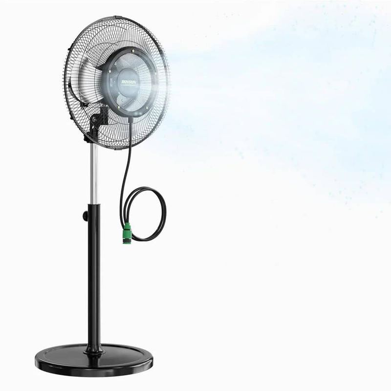 Karl home - 18 in. 4-Speed Oscillating Pedestal Misting Fan Floor Fan in Black