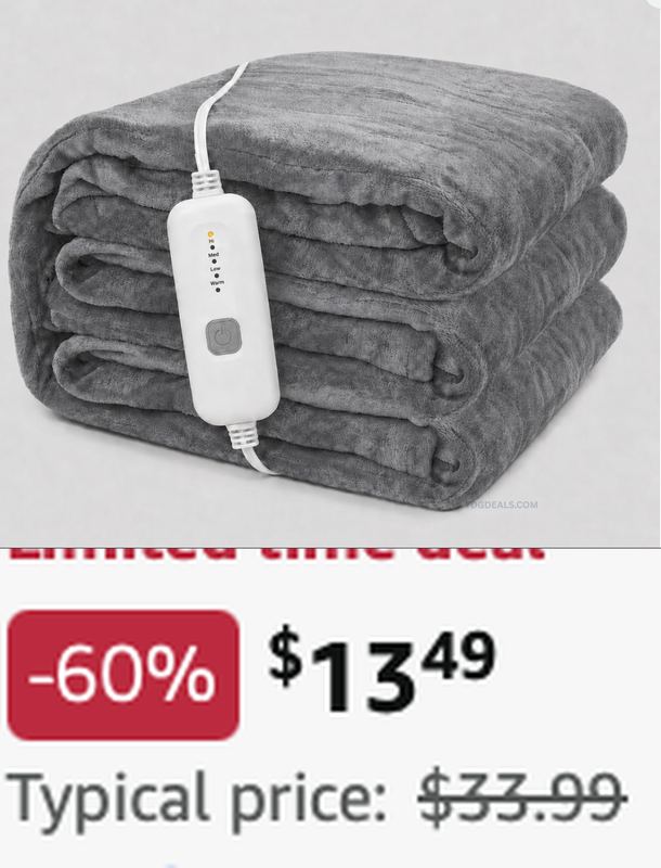 $33.99 HEATED BLANKER 60% OFF