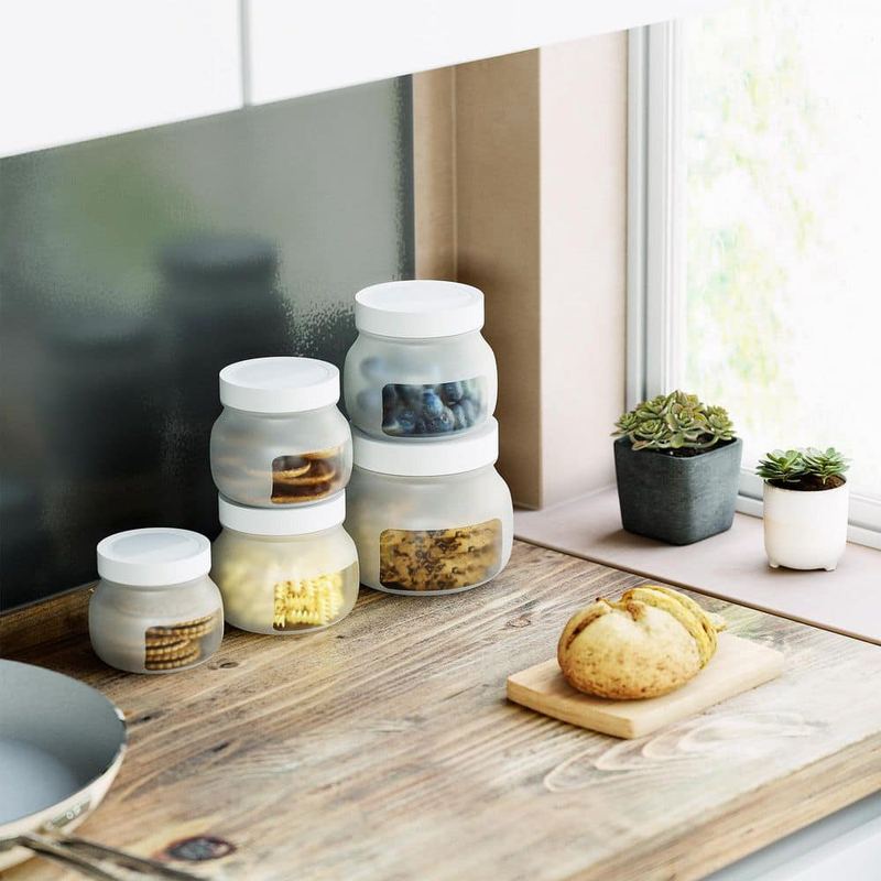ROTTOGOON - 6-Pack Silicon Food storage Jars, Unique Multi-Purpose Food Box Container, Suitable for Kitchen Outdoor Camping Travel