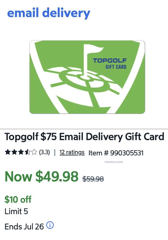 $49.98 TOPGOLF $75 GIFT CARD 🏌️‍♂️