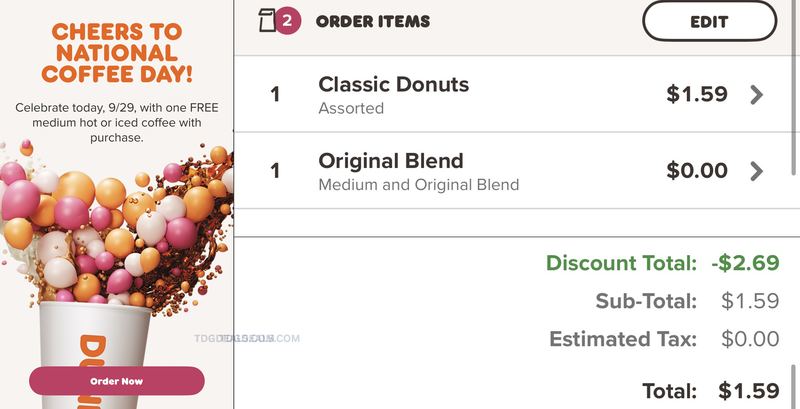 FREE DUNKIN COFFEE WITH DONUT 🚨