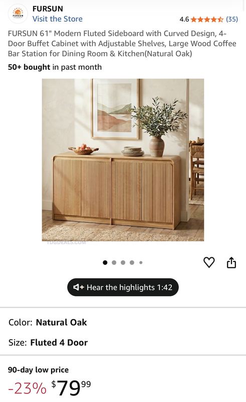 $80 FLUTED SIDEBOARD CABINET ON AMAZON
