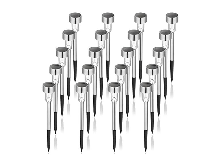 73% OFF: Stainless Steel LED Solar Garden Lights for Patio, 20PK