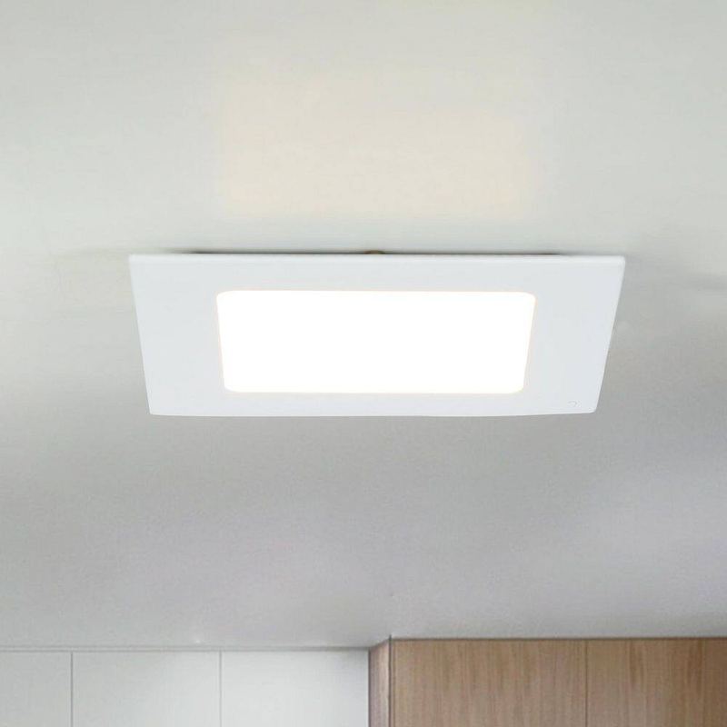 LNC - 4 in. White Integrated LED Square Canless Recessed Light Dimmable Remodel Flat Panel Light for Office, Adjustable CCT