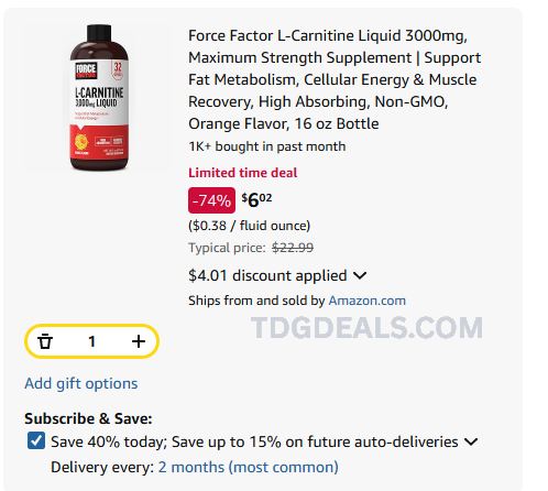 FORCE FACTOR L-CARNITINE 74% OFF 👀