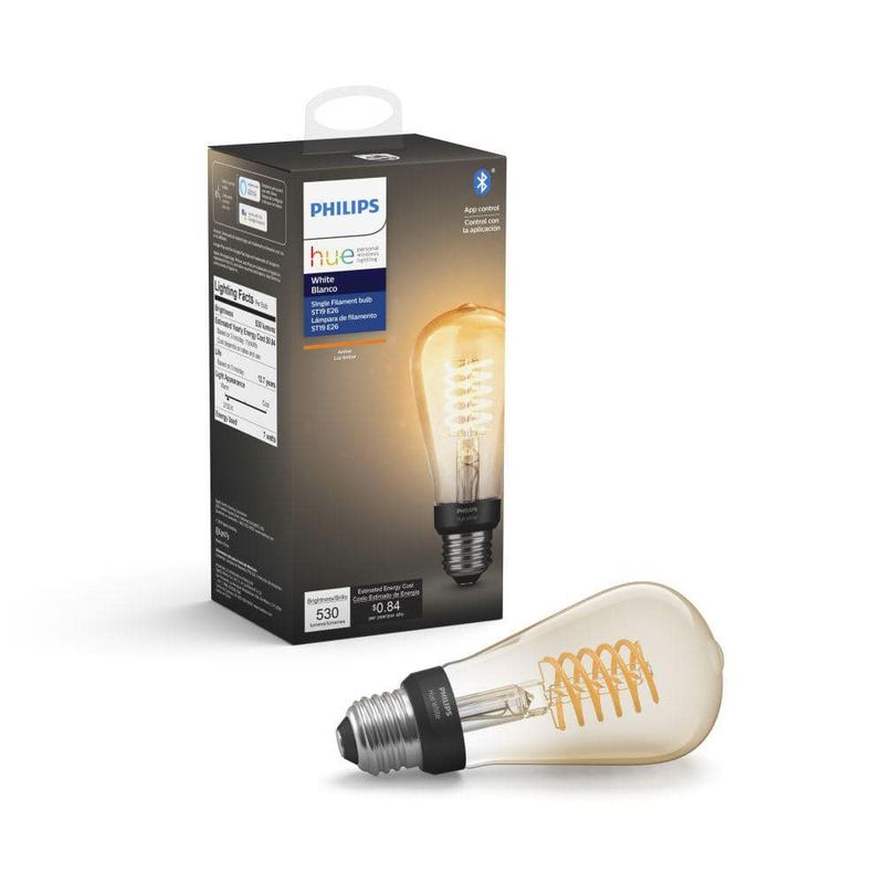 Philips Hue - 40-Watt Equivalent ST19 Smart LED Vintage Edison Soft White (2100K) with Bluetooth (1-Pack)