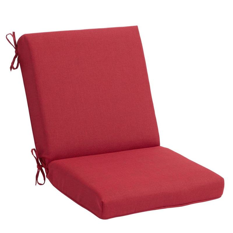 Hampton Bay - 20 in. W x 17 in. D CushionGuard Mid Back Dining Chair Outdoor Universal Cushion in Chili