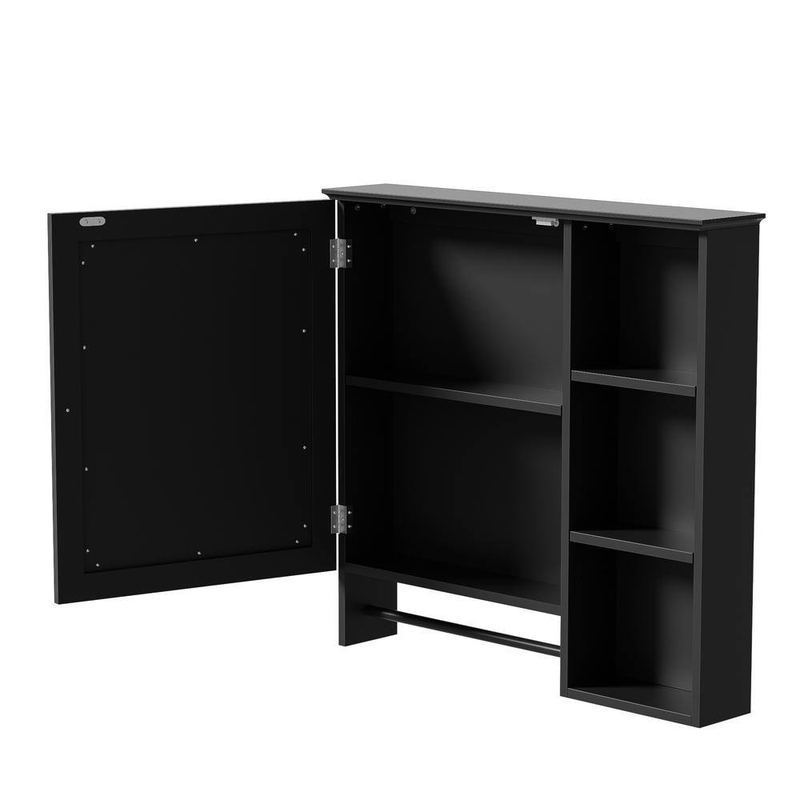 Nestfair - 28.86 in. W x 4.49 in. D x 27.99 in. H Bathroom Storage Wall Cabinet in Black