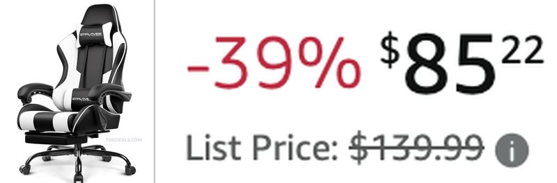 $139.99 GTPLAYER GAMING CHAIR FOR $85.22