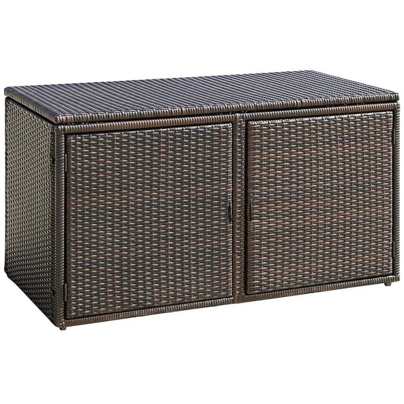 Costway - 88 gal. Garden Patio Storage Bin Deck Box in Brown