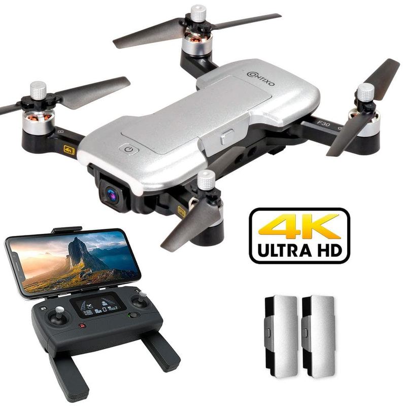 CONTIXO - F30 FPV Drone with 4K UHD Camera and GPS, Foldable Mini Drone, Brushless Motor, 2 Batteries and Carrying Case Included