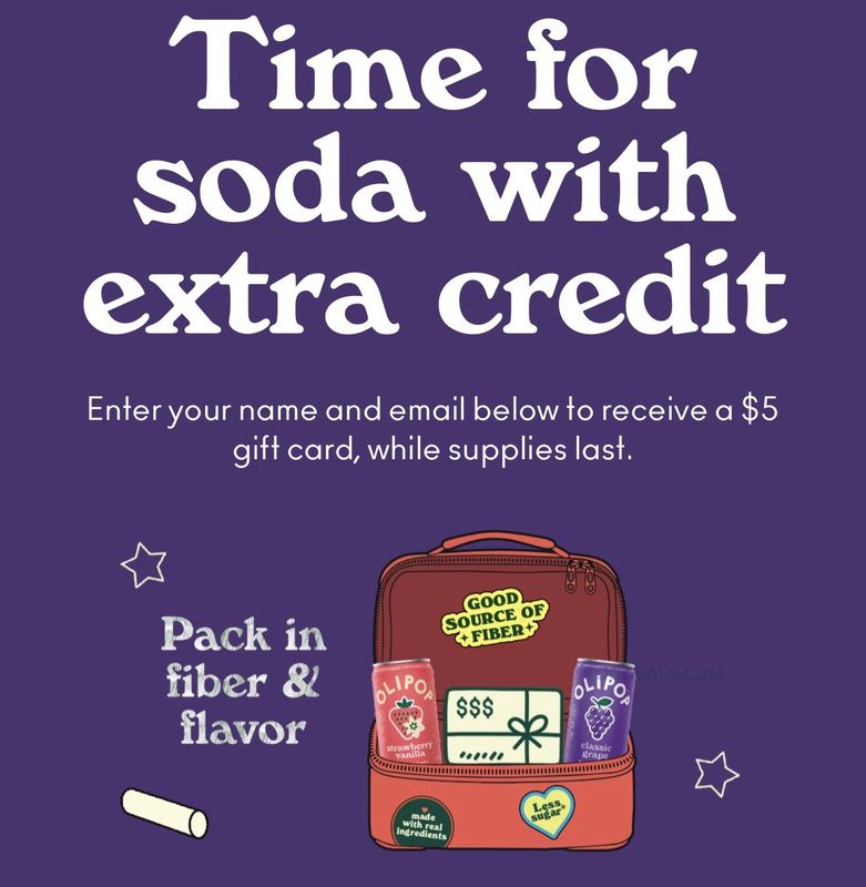 $5 GIFT CARD VIA OLIPOP FORM