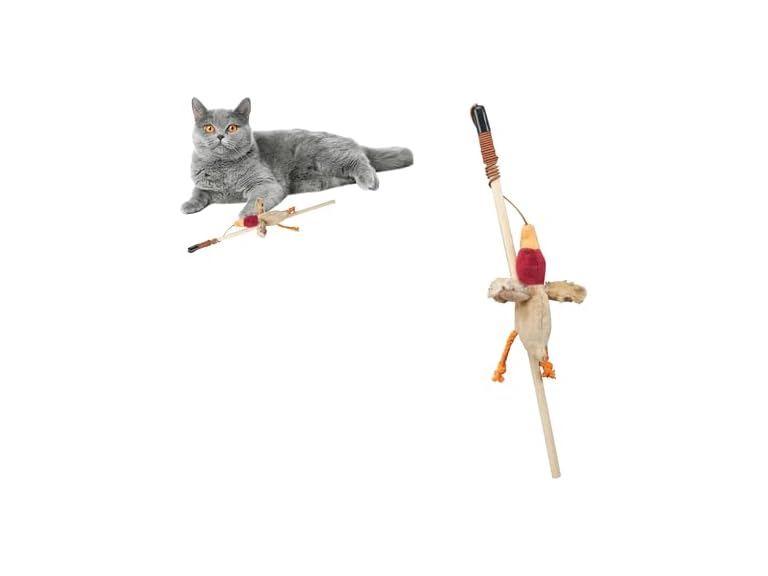 SPOT Skinneeez Stuffing-Free Forest Friends Cat Teaser Wand