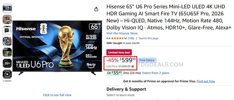 SAVE $500 ON THIS 65" HISENSE TV 🔥