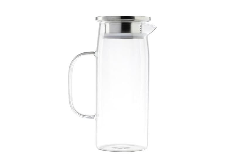 TableCraft 12901 Glass Pitcher with Stainless Steel Dispensing Lid