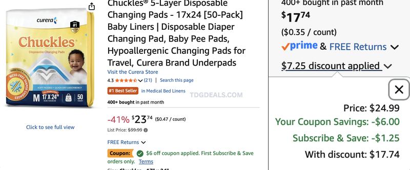 $17.74 CHUCKLES BABY CHANGING PADS