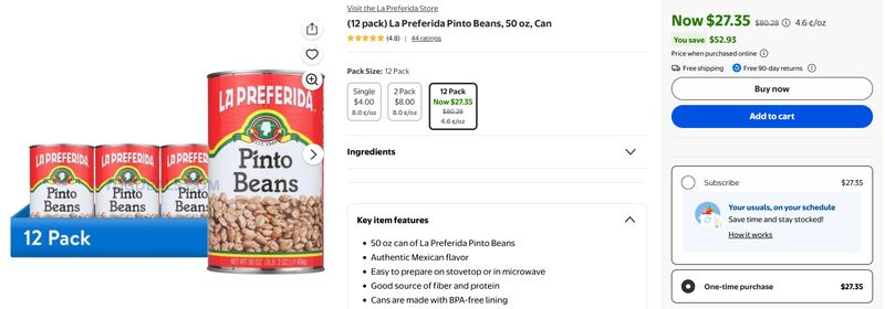 12-PACK LA PREFERIDA PINTO BEANS ONLY $27
