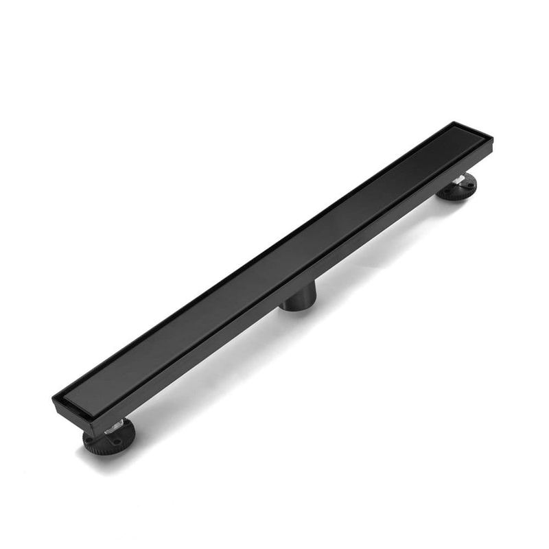 BWE - 32 in. 304 Stainless Steel Linear Drain for Fast Drainage, Floor Drain for Bathroom in Matte Black