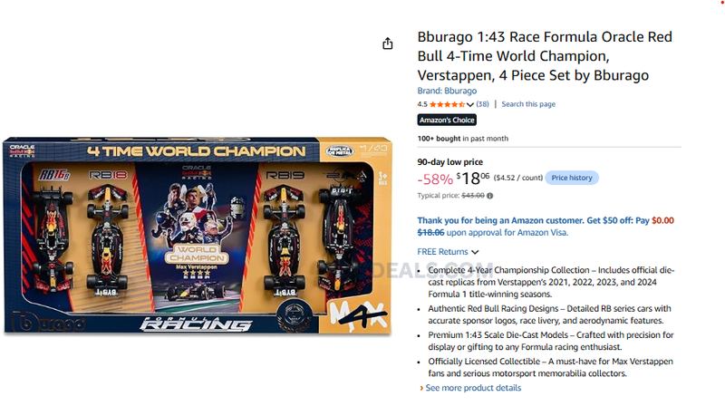 58% OFF MAX VERSTAPPEN DIE-CAST SET 🔥