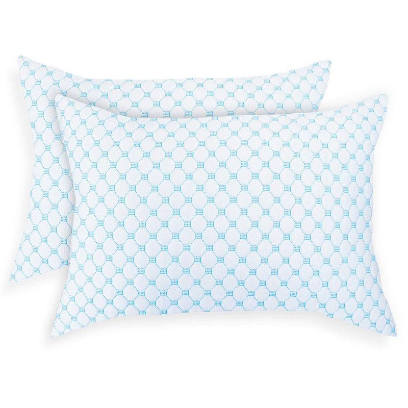 BIBB HOME - Cooling Medium Shredded Memory Foam King Pillow (Set of 2)