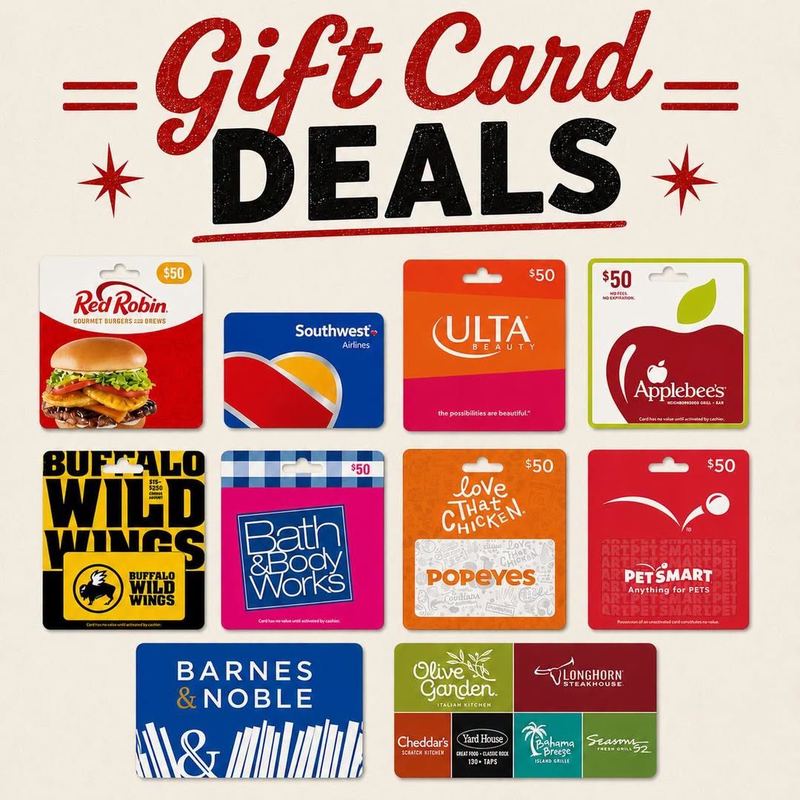 Gift cards on sale