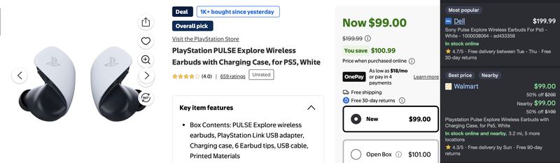 PLAYSTATION PULSE EARBUDS FOR $99.00 🚨