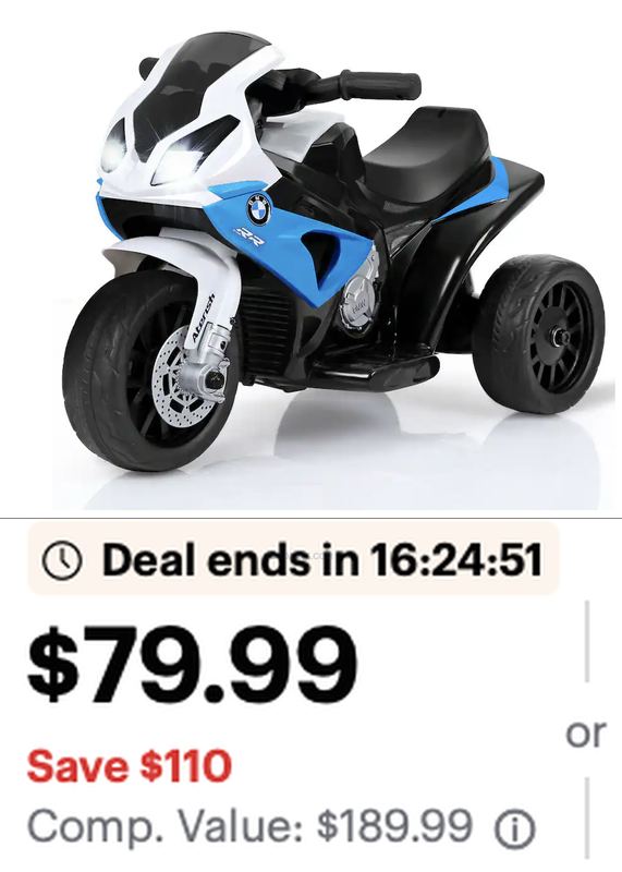 $189.99 GYMAX KIDS TRIKE FOR $79.99