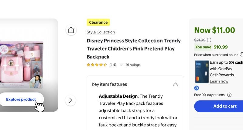 $22 - Disney Princess Style Collection Trendy Traveler