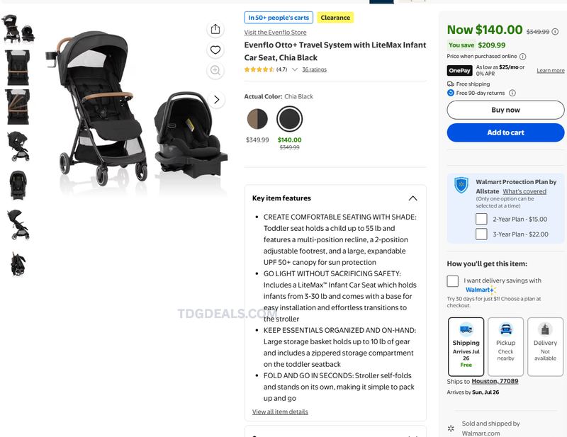 EVENFLO OTTO+ TRAVEL SYSTEM — $140.00