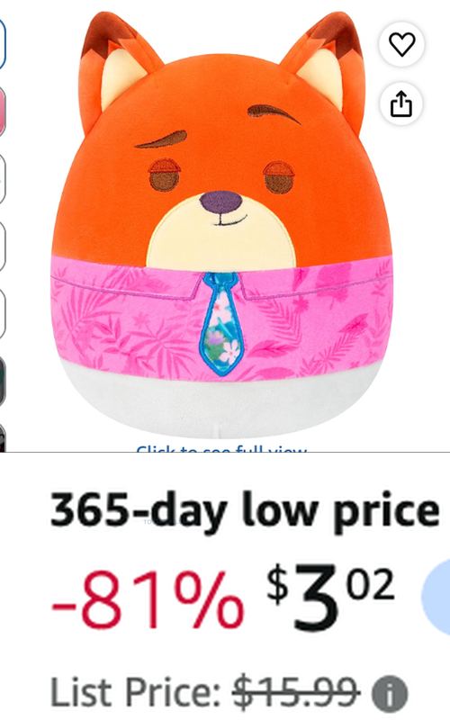 Squishmallows 8in Disney’s “Zootopia 2” Nick Wilde Plush for $3.02