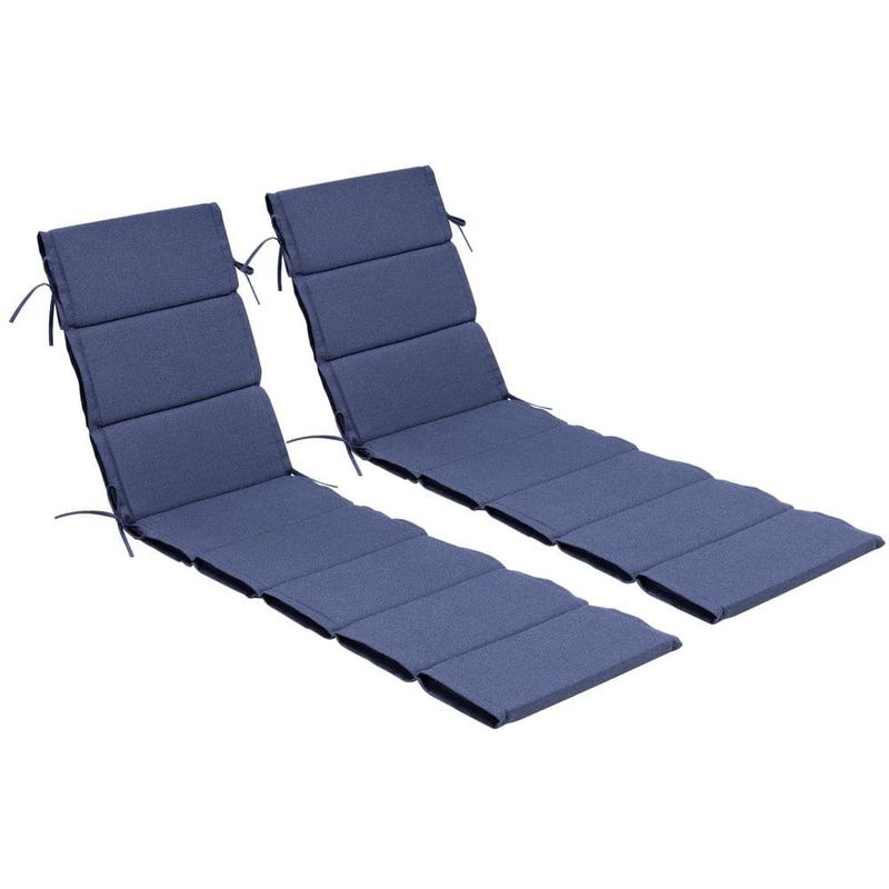 Pellebant - 21 in. x 72 in. 2-Piece Outdoor Chaise Lounge Cushion Foldable Patio Pool Lounge Chair Cushions in Sky