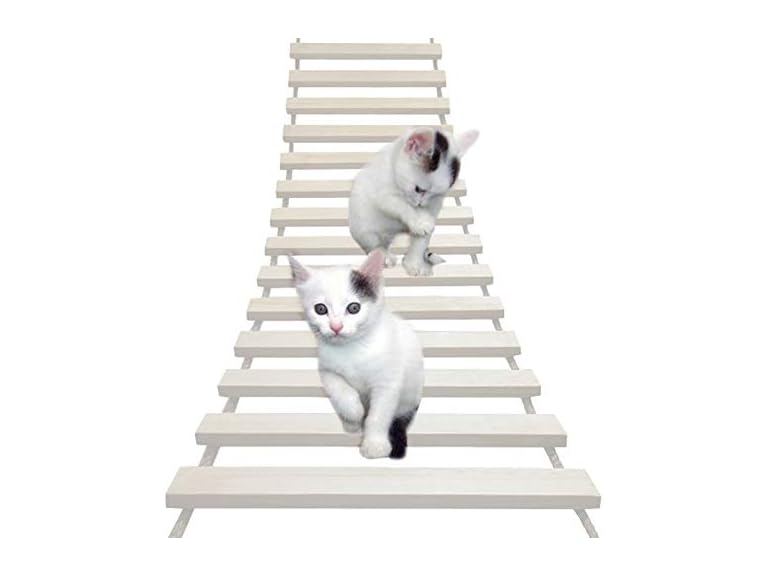 La La Pet Wood Cat Bridge Ladder Perch Hammoc