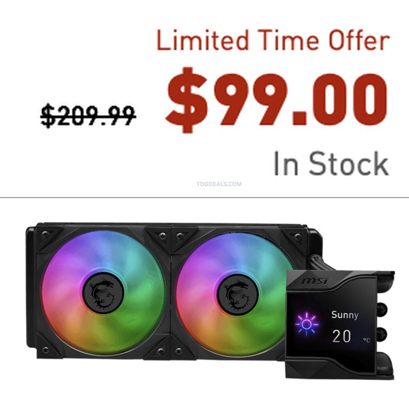 $99 MSI MPG CORELIQUID D240 AIO COOLER