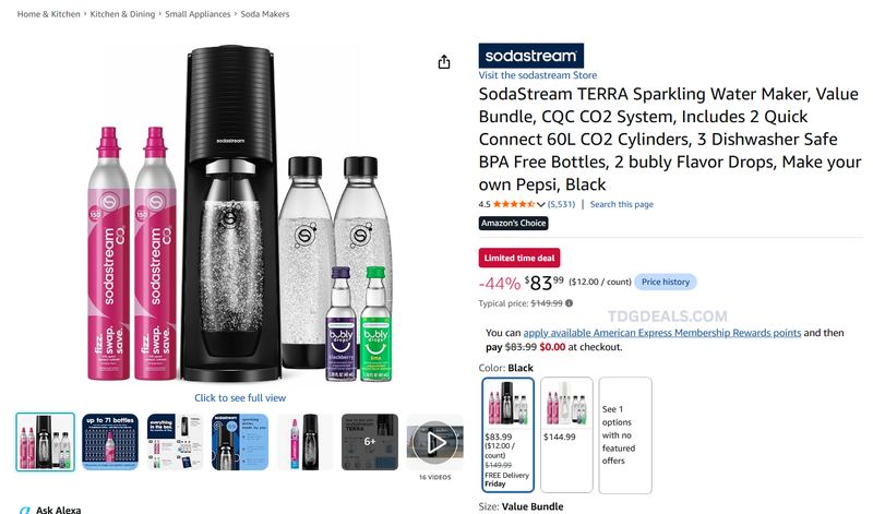 SODASTREAM TERRA VALUE BUNDLE — $83.99