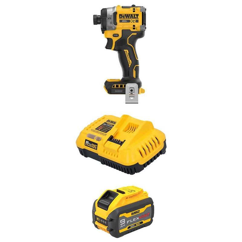 DEWALT - 20V MAX XR Lithium-Ion Cordless Impact Driver with 20V/60V MAX flexvolt 9. 0Ah Battery and Charger