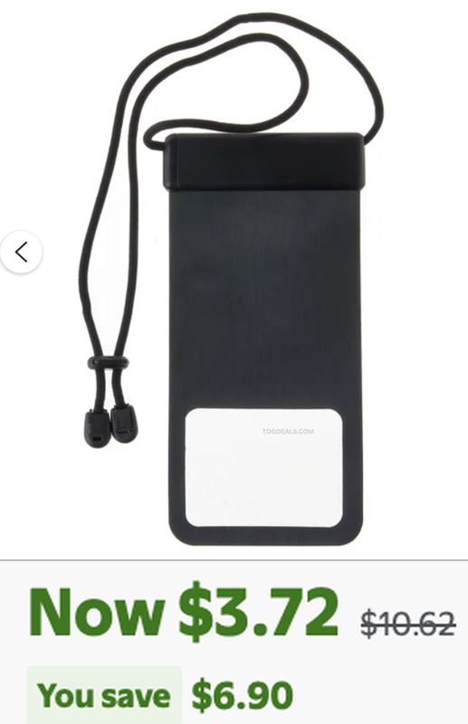 $3.72 ONN. WATERPROOF PHONE POUCH, WAS $10.62