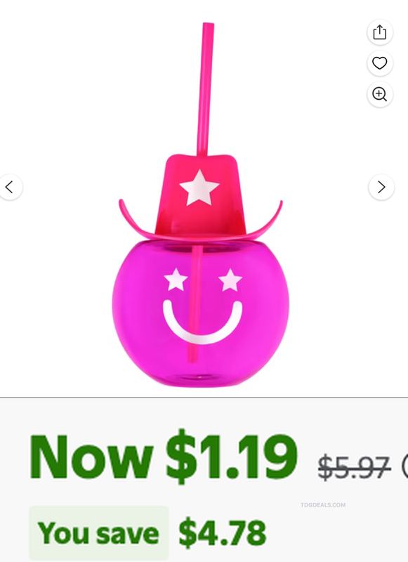 $1.19 SMILEY COWGIRL CUP (LOW STOCK)