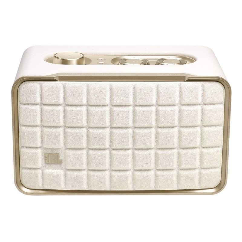 JBL - Authentics 200 - Retro Style Smart Home Speaker with Built in Wi-Fi, Bluetooth and Voice Assistants, Alexa and Googl - White
