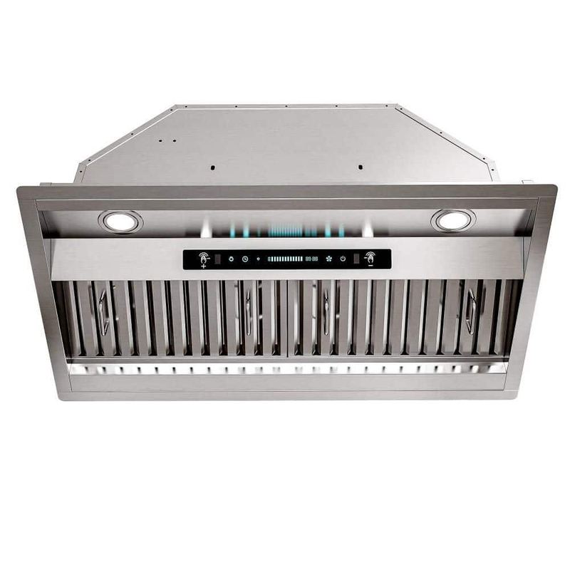 Airmeet - 30 in. 900 CFM Convertible Insert Range Hood in Stainless Steel with 4 Speed Gesture and Touch Control, 2 LED Light