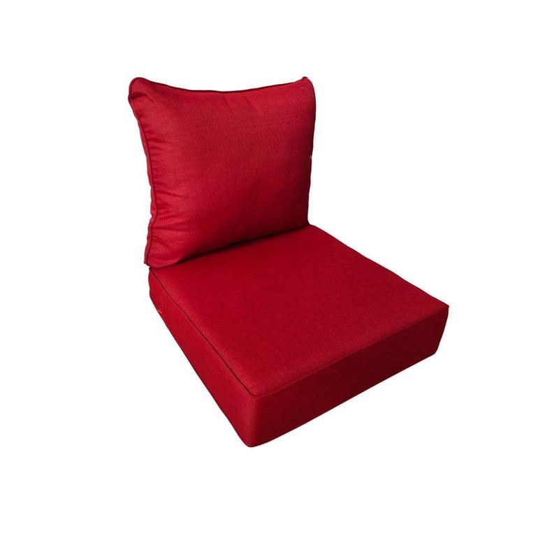 Hampton Bay - 24 in. W x 24 in. D CushionGuard Deep Seat Universal Outdoor Lounge Chair Cushion in Chili