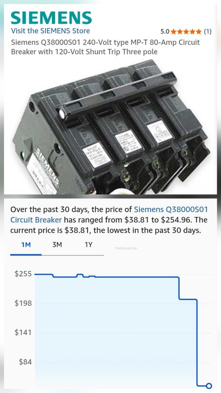 SIEMENS Q38000S01 80-AMP 3-POLE CIRCUIT BREAKER for $38.81