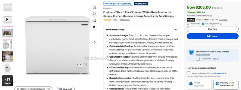 FRIGIDAIRE CHEST FREEZER DEAL ❄️