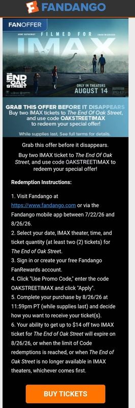 THE END OF OAK STREET IMAX TICKETS - UP TO $14 OFF