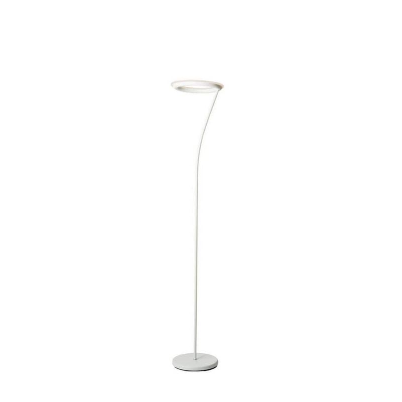 TOBILI - 73 in. Matte White 1-Light Standard Floor Lamp for Living Room, Bedroom with Metal Shade