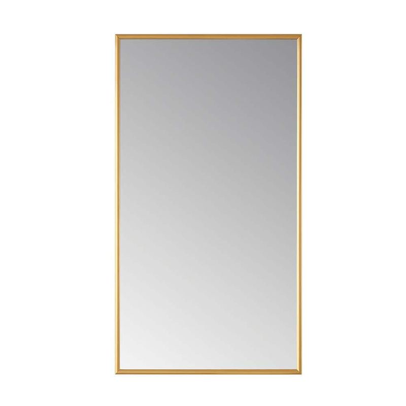 ROSWELL - Viella 17.7 in. W x 32 in. H Rectangular Aluminum Framed Wall Bathroom Vanity Mirror in Gold